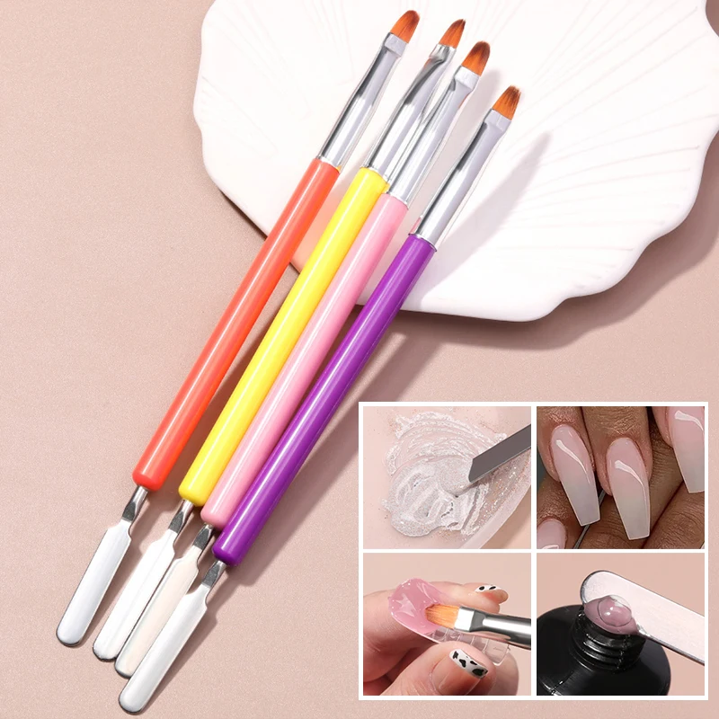 

Nail Gel Brush Nail Art Pen Nails Extension Dual Head Painting Tool DIY Nails Art Stainless Steel Tool Colorful Manicure Decor