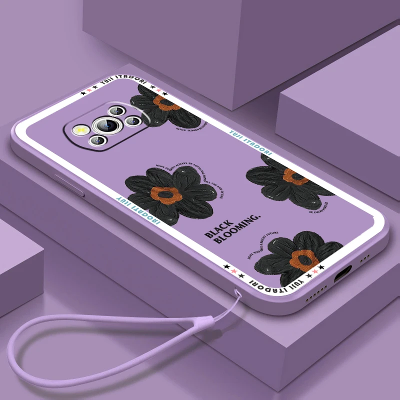 

Liquid Rope Funda Flower Luxury Scene Art Cute Phone Case For Xiaomi Mi Poco X4 X3 C40 C3 M4 M3 F4 F3 GT Pro NFC 5G Soft Cover