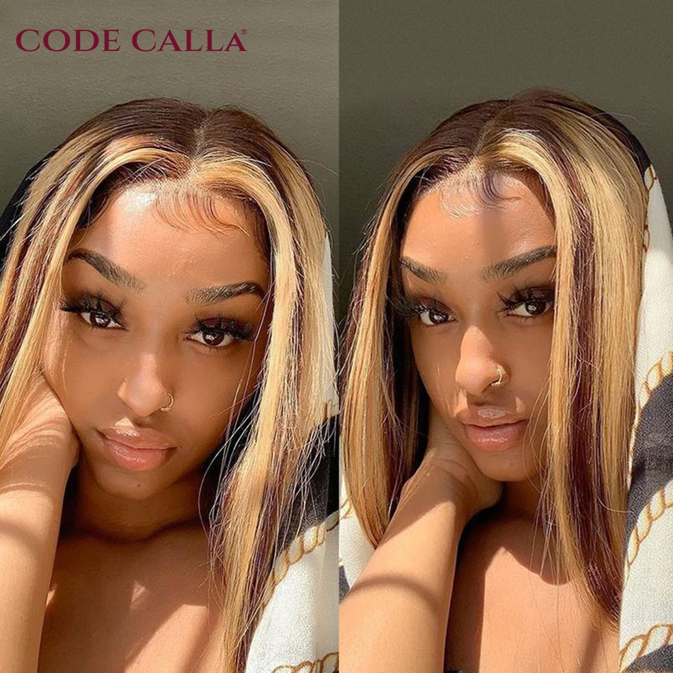 Парик хайлайтер короткий боб парик 13x 4 кружевной передний предварительно