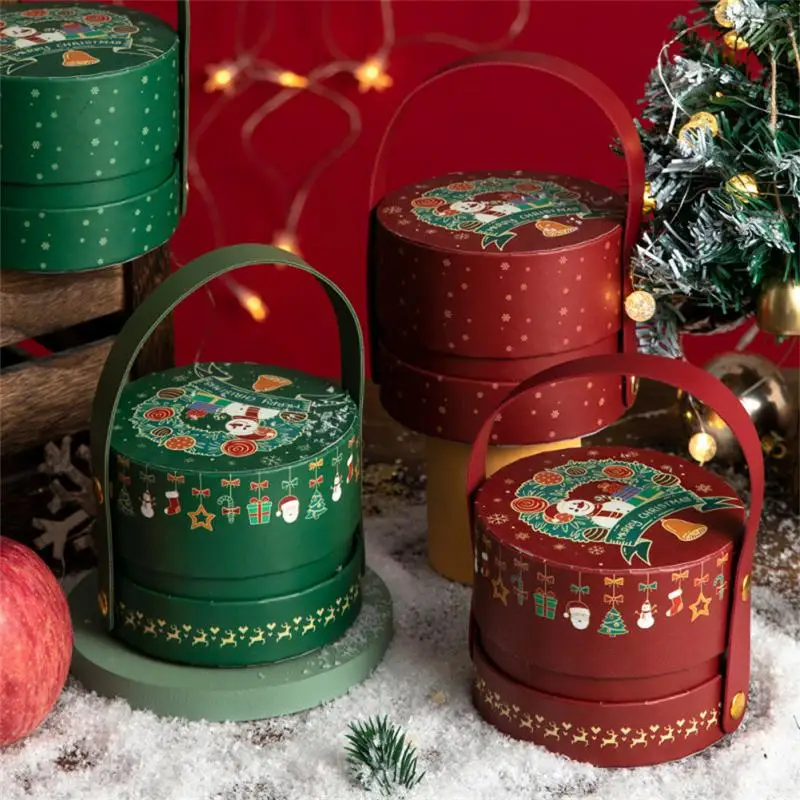Gift Bags Xmas Deer Santa Claus Cookie Candy Packages Merry Christmas Diy Decoration Paper Box Navidad