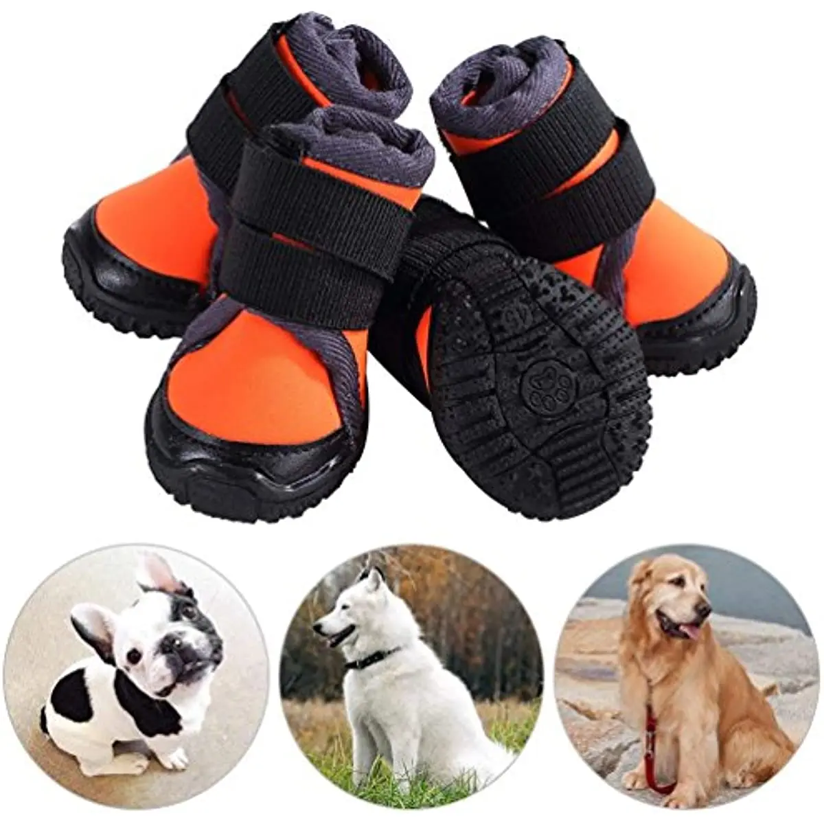 

ABQP Breathable Dog Hiking Shoes for Hot & Sharp Pavement Pet Paws Protector Anti-Skid Dog Boots Durable for Outdoor Activities