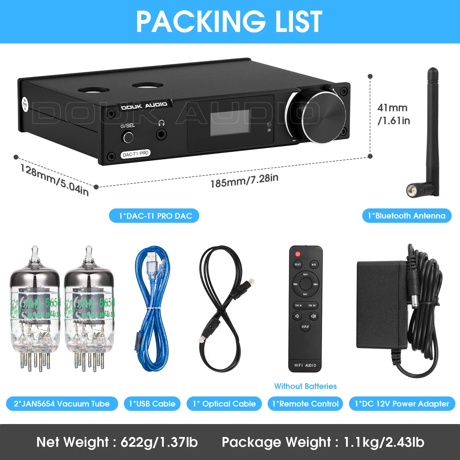Nobsound HiFi трубчатый Стерео предусилитель USB DAC Bluetooth приемник/передатчик S/PDIF D/A