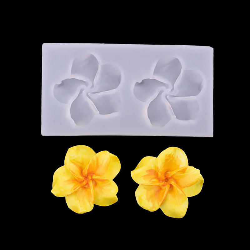 

Plumeria Cake Decorating Mold DIY Aromatherapy Gypsum Car-Mounted Air Outlet Decorative Mold Kitchen Baking Cake Flowers Mold