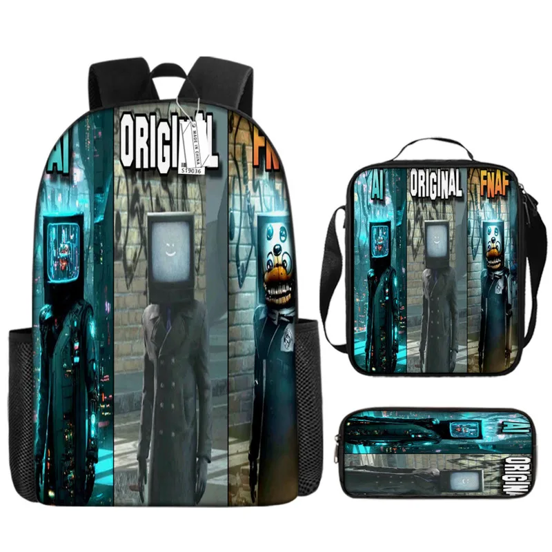 1/3pcs Skibidi Toilet Backpack Crossbody Bag Pencilcase Set 