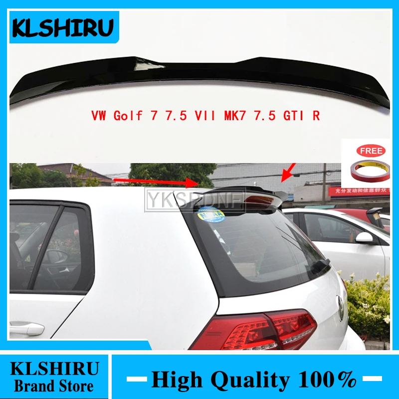 

Gloss Black Maxton Style Carbon Fiber Style Rear Roof Spoiler For Volkswagen Golf 7/7.5 GTI R 2013-2020