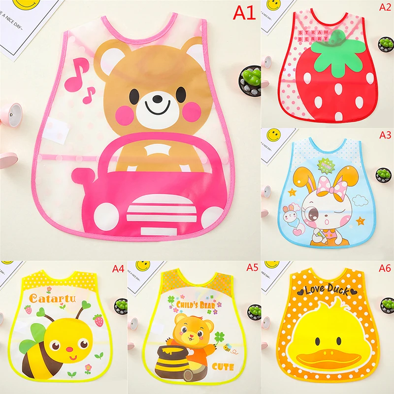 

Baby Bib Removable Waterproof Saliva Rice Pocket Imitation Silicone Stereo Children Baby Feeding Cartoon Bib