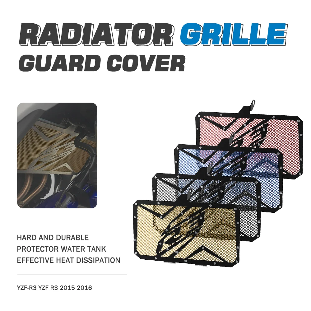 

Motorcycle Accessories Radiator Grille Guard Cover Protector Water Tank Net For Yamaha YZF-R3 YZF R3 YZFR3 2015 2016 2017 2018