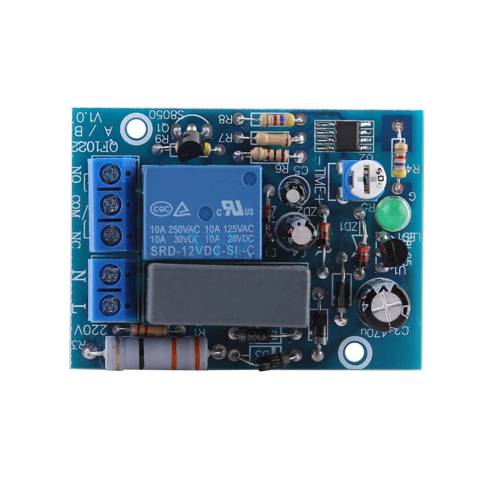 

0-10h/0-100min/0-10min/0-10S Модуль переключателя закрытия задержки Регулируемая плата закрытия времени AC 220V Реле таймера Модуль переключателя задержки