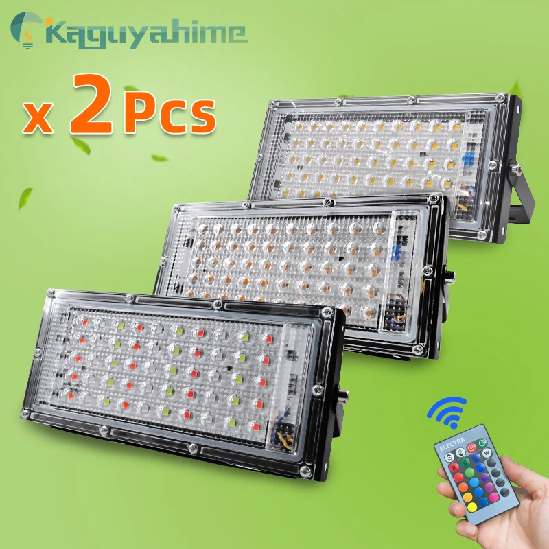 

=(K)= светодиодные прожекторы отражатель освещение 2 шт./лот 50 Вт 100 Вт RGB прожектор IP65 Водонепроницаемый Уличный настенный садовый прожектор