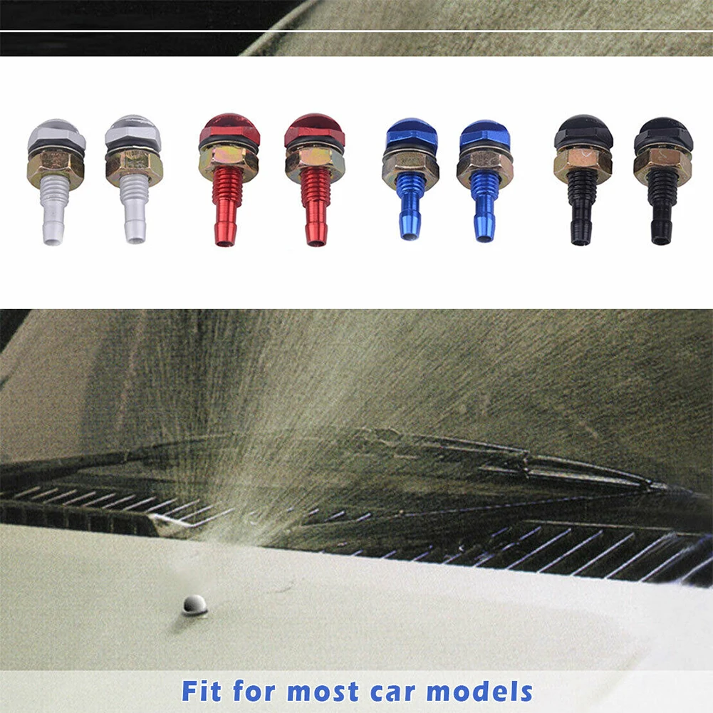

2Pcs Fan-Shaped Car Cleaning Universal Washer Bonnet Front Windshield Water Sprayer Auto Wiper Jet Nozzle