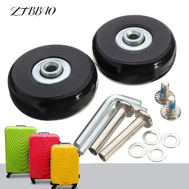 

1Set Travel Suitcase Black Luggage Wheel Suitcase Replacement Wheels With Screw Wear Tool Part For Travelling Bag