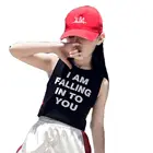 Футболка для матери и ребенка, милая рубашка без рукавов с принтом, хлопковое нижнее белье для подростков, семейный наряд