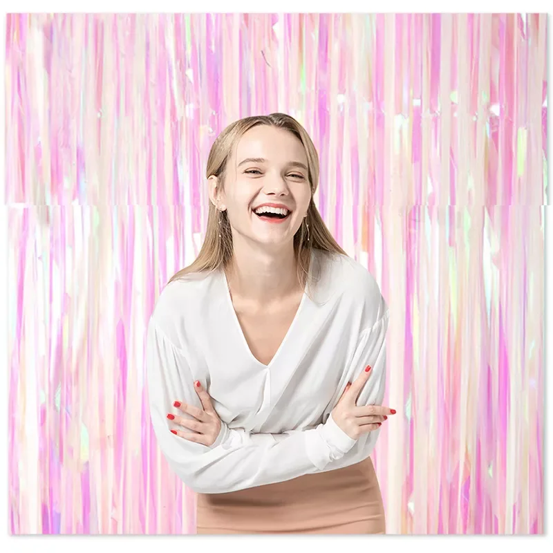 

Party Backdrop Curtains Glitter Gold Tinsel Fringe Foil Curtain Birthday Wedding Decoration Adult Anniversary Decor