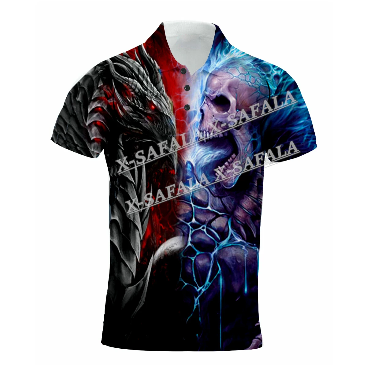 

Skull Dark Fire Demon Death Sickle Dragon Customized 3D Full Printed Men Polo Shirt Collar Short Sleeve Street Wear Casual Tee-4