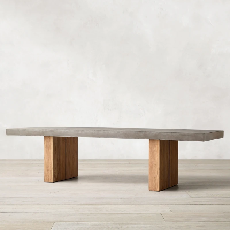 

Скандинавский простой тихий обеденный стол, стул, верстак, полностью из твердой древесины, итальянский стол, прямоугольный, из твердой древесины