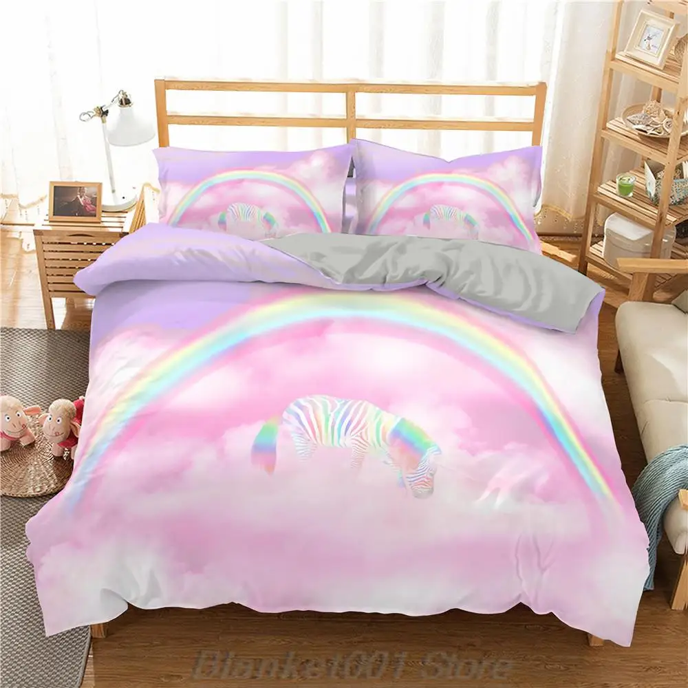 

Homesky Cloud Bedding Set Queen King Size Duvet Cover Bed Cover Set Rainbow Comforter Sets Home Textiles Bedclothes