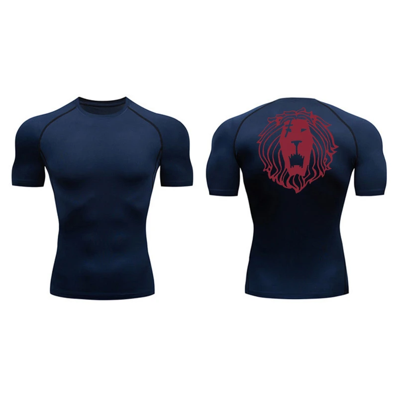 Футболка мужская компрессионная быстросохнущая с принтом льва