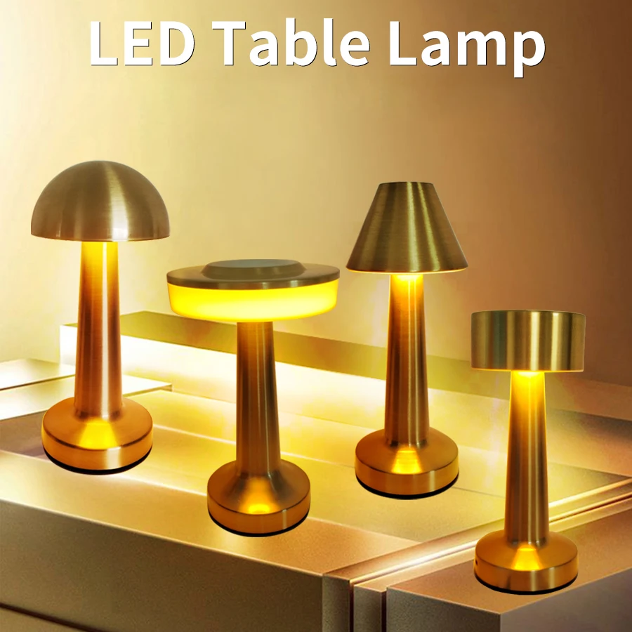 Настольная Лампа В Стиле Ретро С Сенсорным Датчиком Перезаряжаемая Винтажная