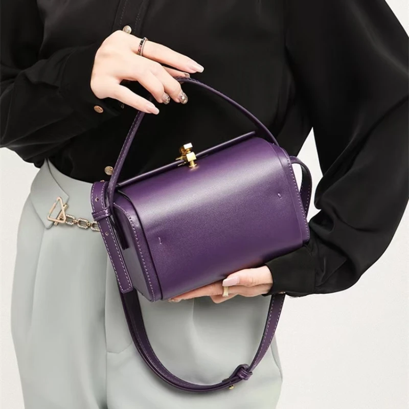 

Fashion Box Bags for Women Luxury Designer Handbag Small Square Bag Cowhide Real Leather Shoulder Crossbody Bag Ladies New Trend