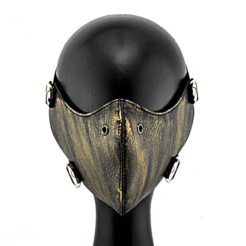 

Маска для вечеринки Хэллоуина в стиле панк дьявола кожаные заклепки металлические фотообои маска байкера чехол с черепом на половину лица