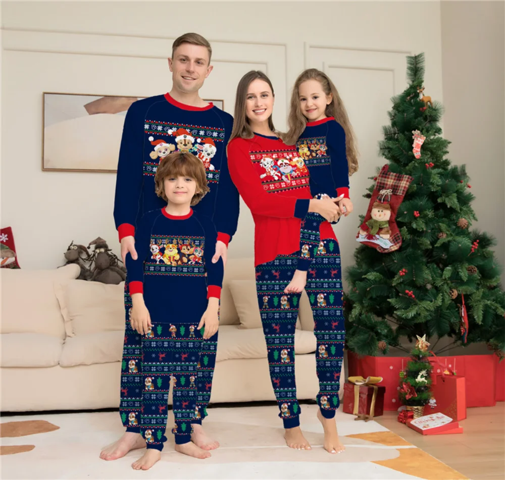 

Family Matching Outfits Christmas Pajamas Set Father Mother Kids Santa Claus Sleepwear Pants Shirts Rompers