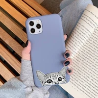 cute black cat phone case for iphone 11 12 13 mini pro xs max 8 7 6 6s plus x xr solid candy color case