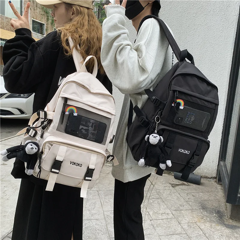 

Модный водонепроницаемый нейлоновый женский рюкзак для девочек, дорожная вместительная Студенческая сумка для книг, Мужская черная сумка для ноутбука