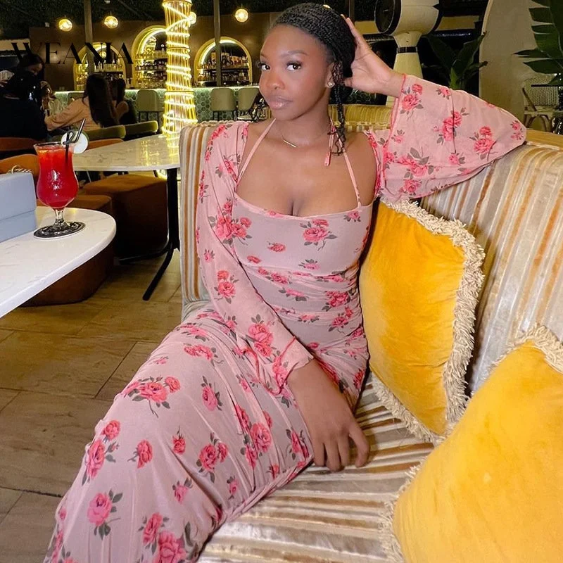 

Женское Сетчатое платье с цветочным принтом и квадратным вырезом