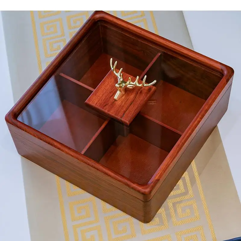 Коробка для сушеных фруктов из массива дерева прозрачная акриловая зеркальная