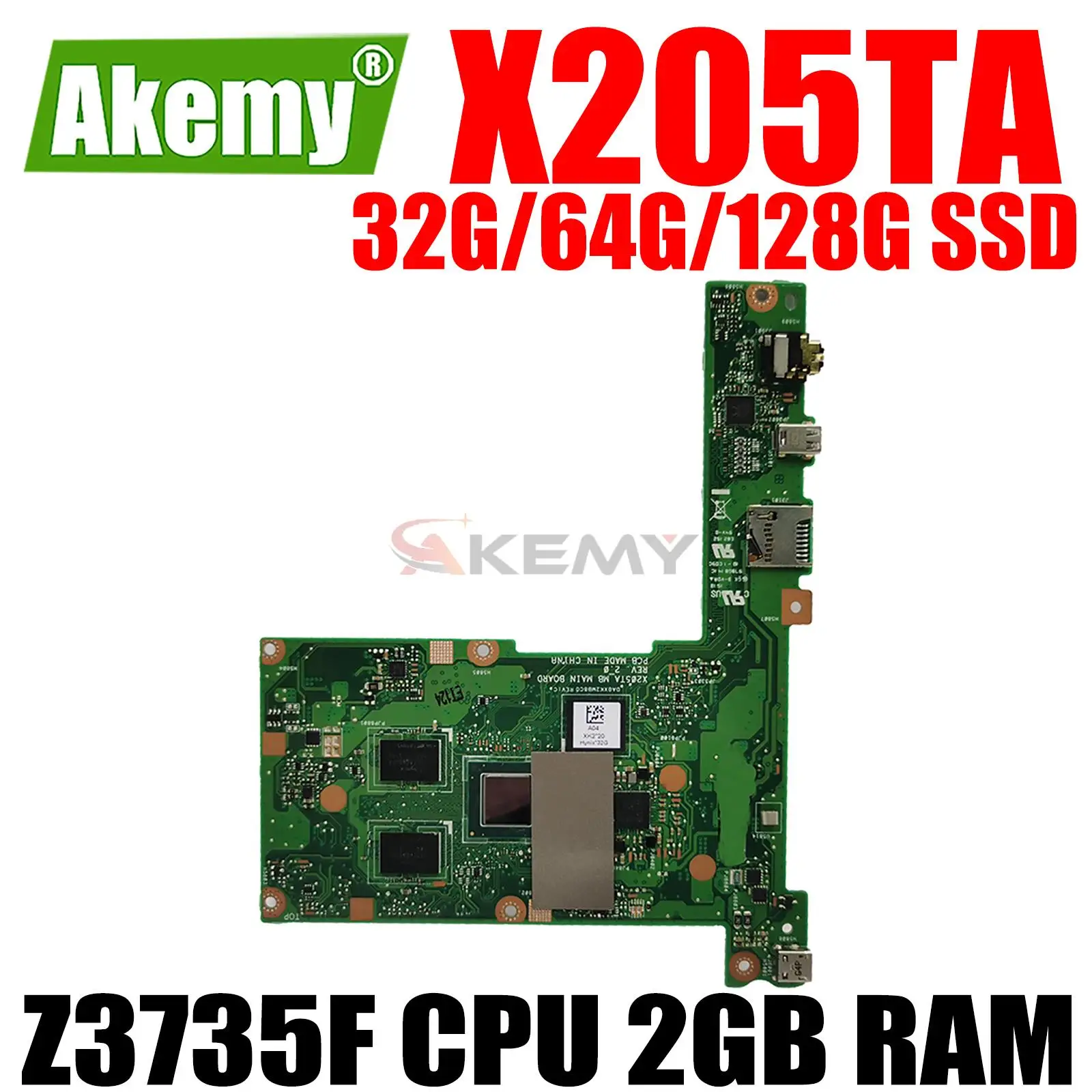 

X205TA Laptop Motherboard for ASUS X205TA X205T Notebook Motherboard Mainboard Z3735F CPU 2GB RAM 32G 64G 128G SSD
