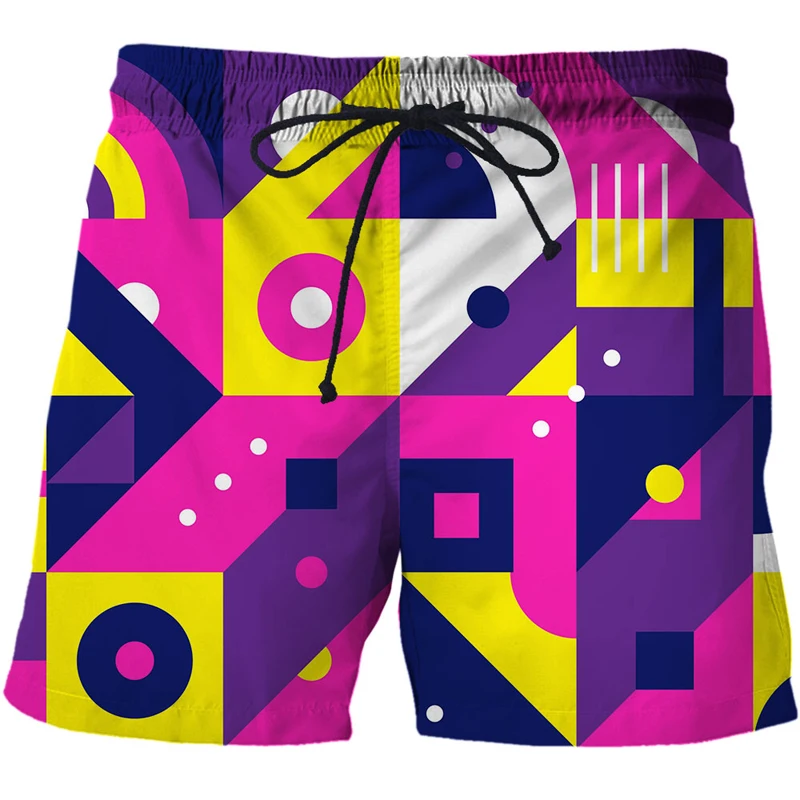 

Men Women Abstract Geometry Series Male Shorts Beach Short Sweatpants Summer New Oversized 3D Print 2022 Casual Unisex Men's