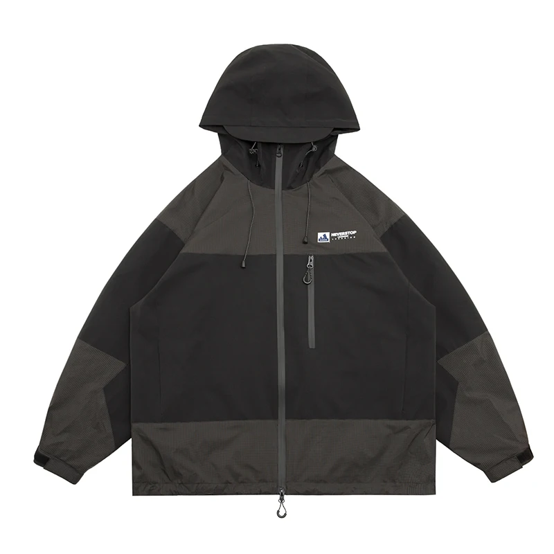 Новая весенняя уличная куртка Nted в стиле пэчворк контрастных цветов с капюшоном