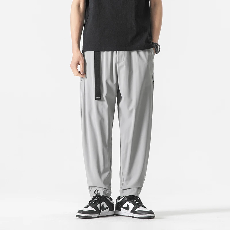 

8XL Ice Silk Summer Pants Mens Sports Plus Big Size Trousers Male Clothing Wide Leg Casual Jogging Oversize 7XL 6XL 5XL Z600