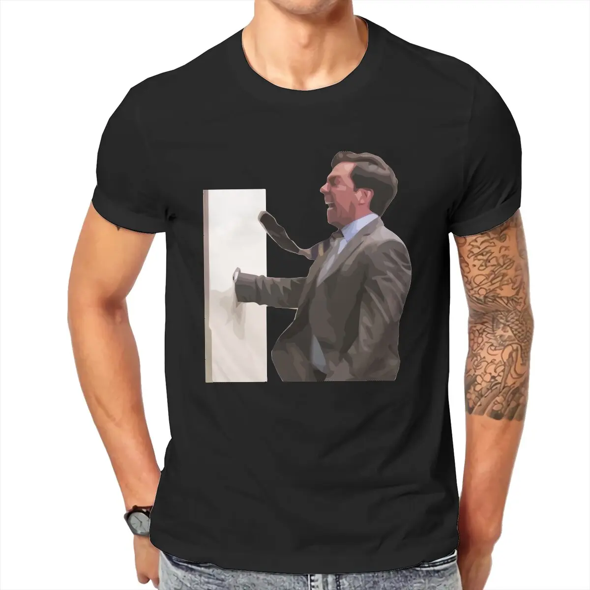 

Men Andy vs the Wall T Shirt Bernard The office Punch the Wall Cotton Clothes Unique Short Sleeve O Neck Tees Printed T-Shirts