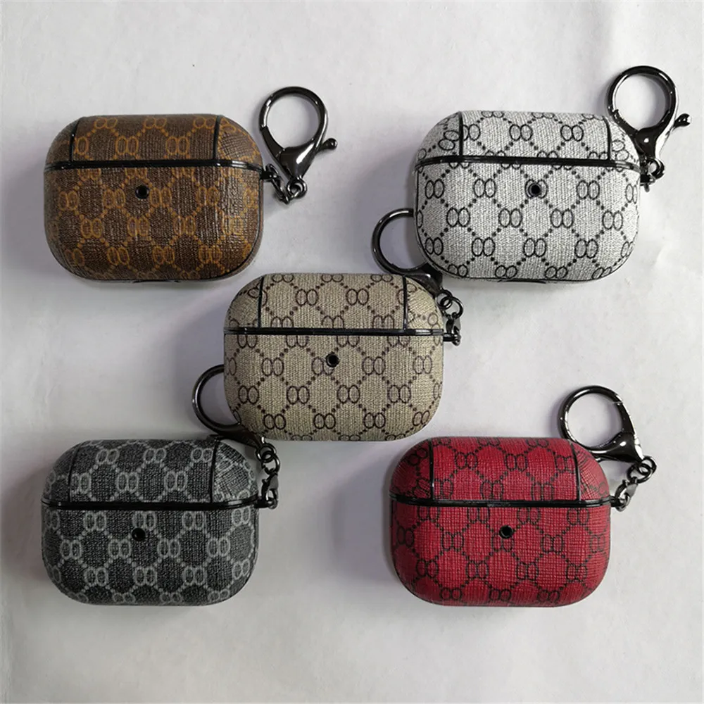 

Luxury Design leather Earphone Headset Accessories Leather Case for Apple Airpods Pods 3 Cover Protective Headphone