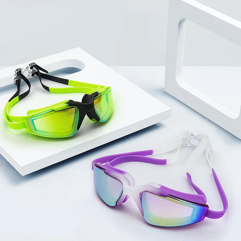Gafas de natación para adultos, lentes galvanizadas Hd impermeables, antiniebla, Anti-uv, de silicona, fabricantes al por mayor