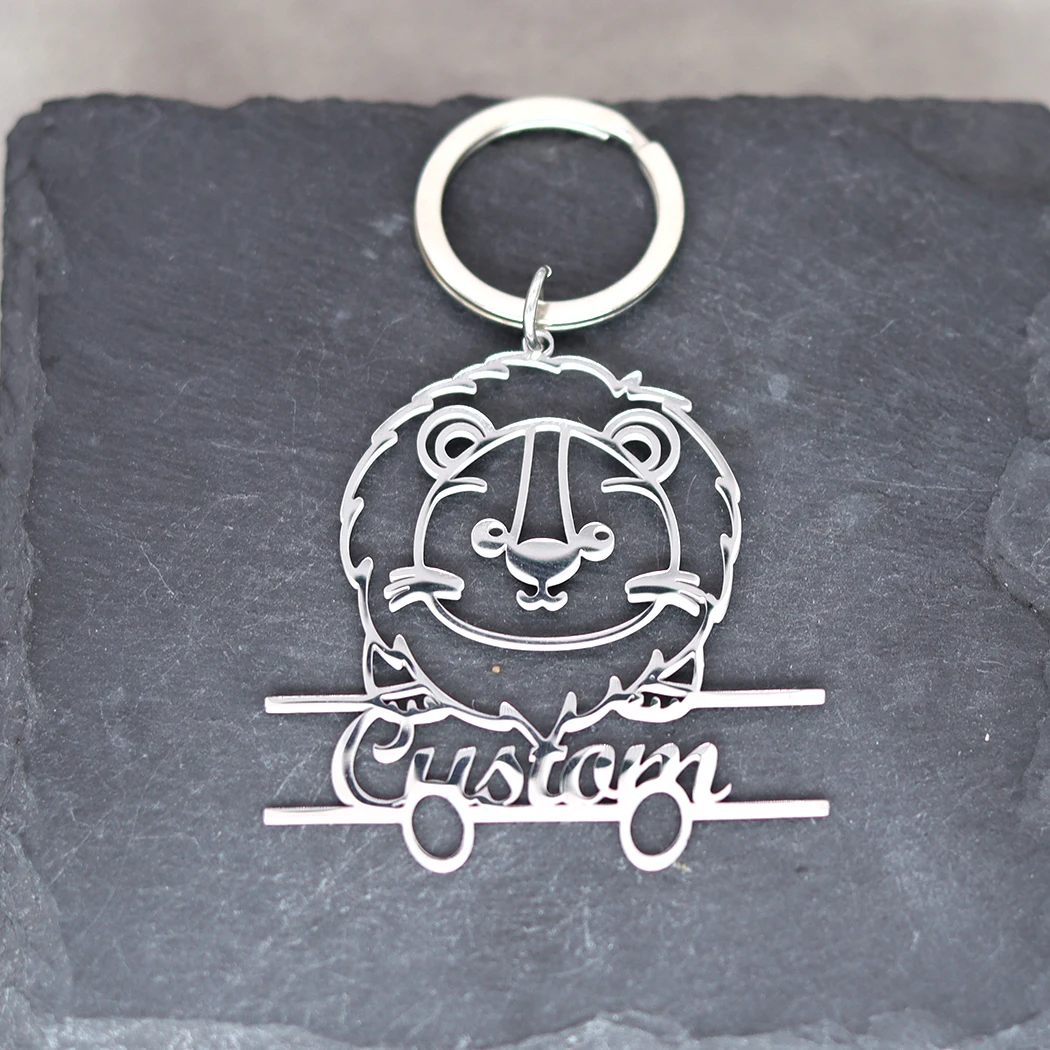 Брелок с подвеской в виде льва из нержавеющей стали на заказ для женщин брелок