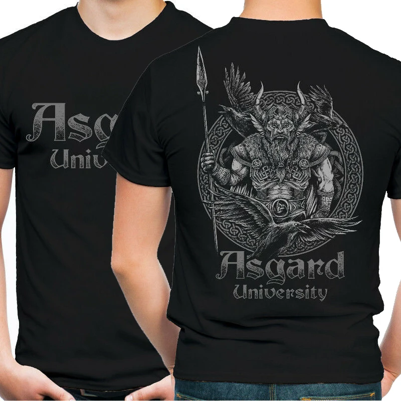 

Asgard University. Valhalla, Nordic Viking God Odin T Shirt. Short Sleeve 100% Cotton Casual T-shirts Loose Top Size S-3XL