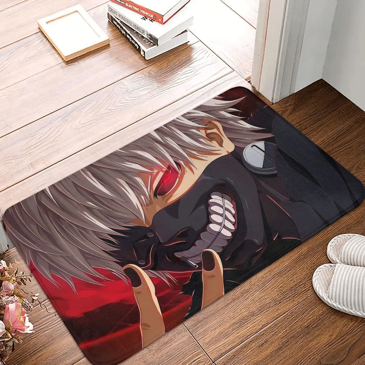 

Kaneki Ken Tokyo Ghoul Janpanese Anime Bath Non-Slip Carpet Cool Handsome Guy Bedroom Mat Entrance Door Doormat Home Decor Rug