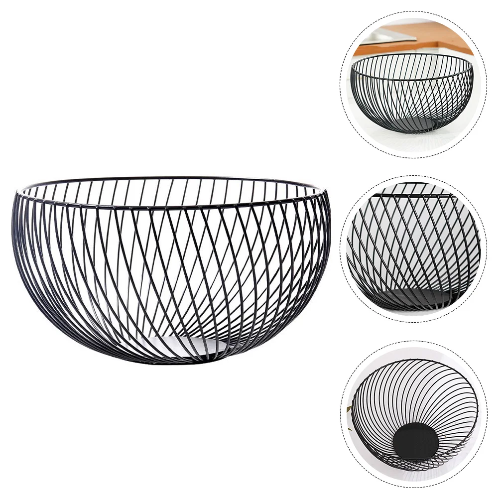 

Basket Fruit Round Wire Mesh Vegetable Snack Schüssel Countertop Holder Platter Iron Bread Bowl