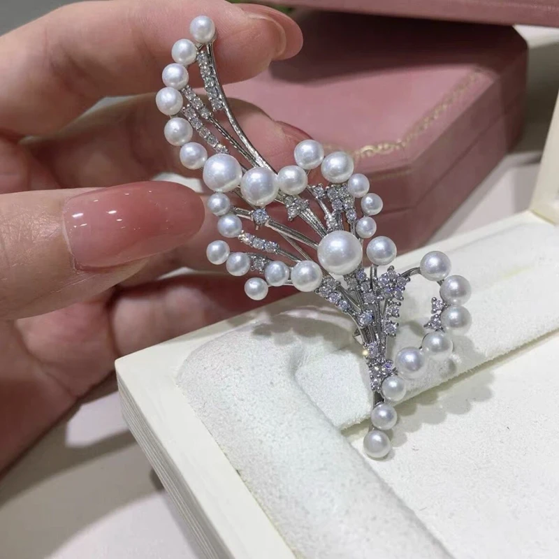 Женская Винтажная брошь в виде балерины с бусинами