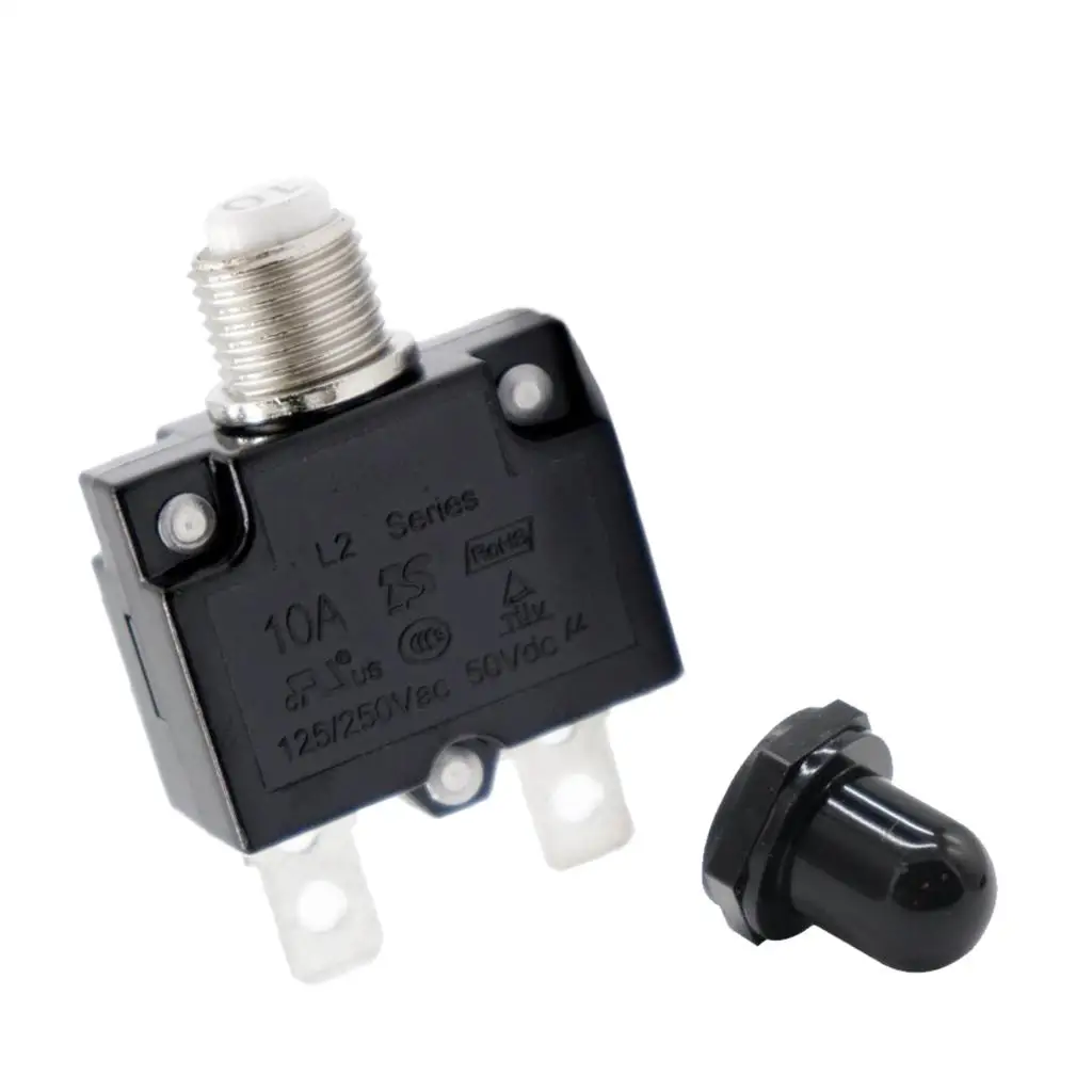 

10A Circuit Breaker OverloadSwitch Fuse Resettable with Blk