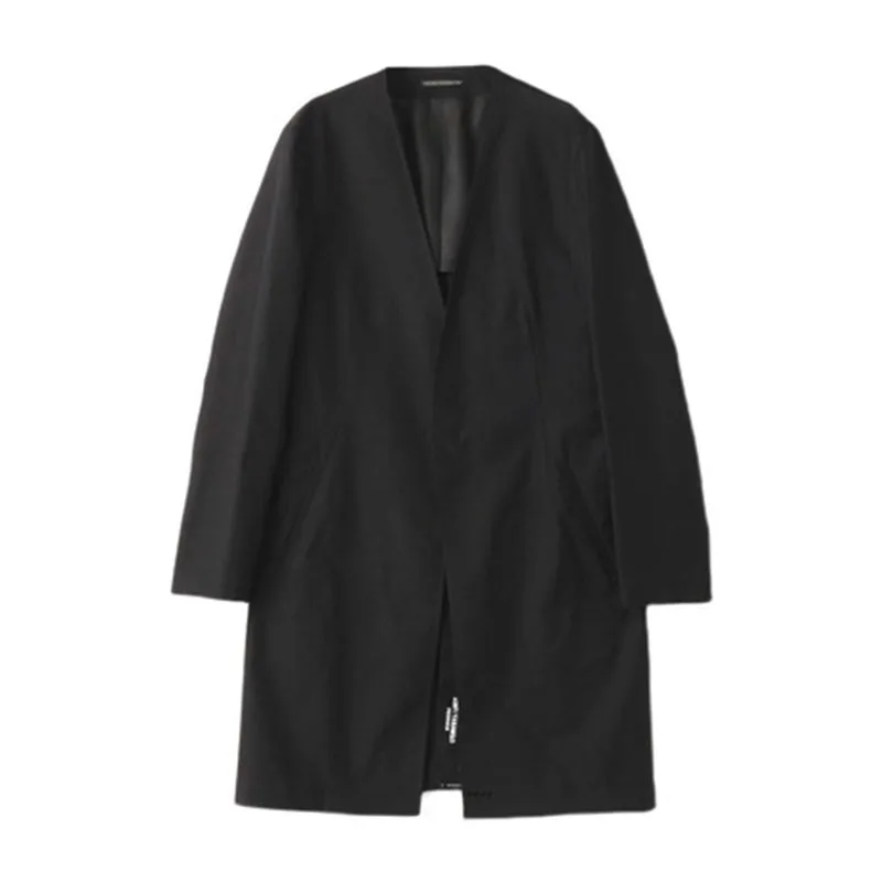 

Men's Black Coat Leisure Simple New Fashion Collarless Jacket Windbreaker Spring And Autumn New Men's Windbreaker Coat Leisure