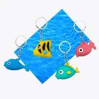 soft glue marine life fish pendant new candy colored fish keychain cute personality couple bag car pendant gift