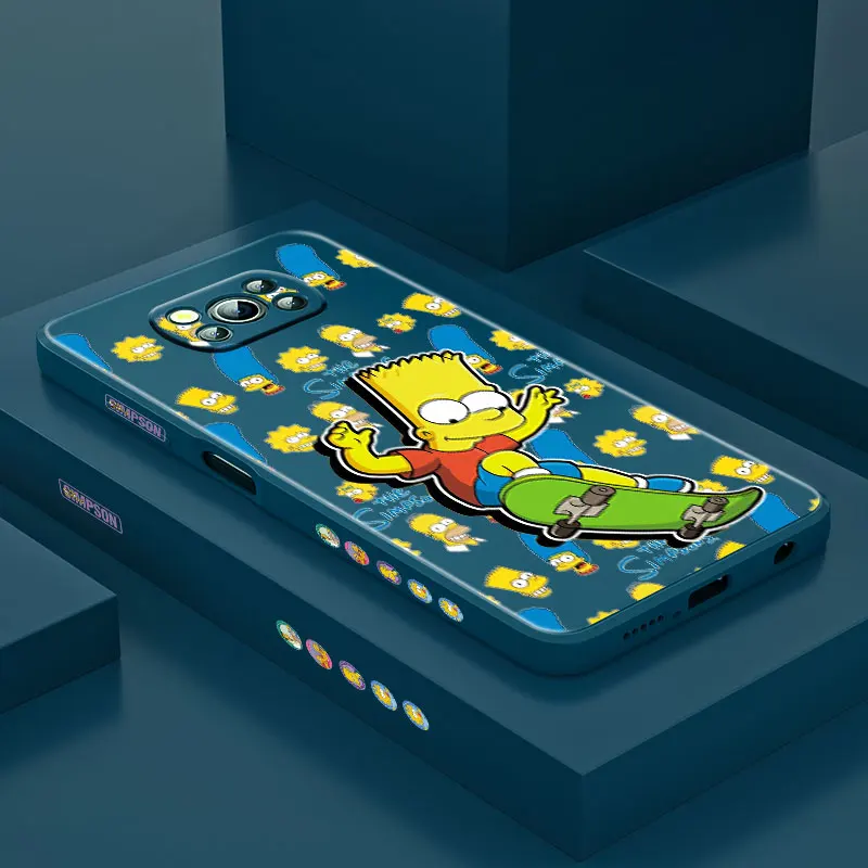 

The Simpsons family For Xiaomi POCO X3 NFC F3 GT M3 M2 Pro C3 X2 Mix4 11 Ultra Silicone Liquid Left Phone Case Fundas Coque Capa