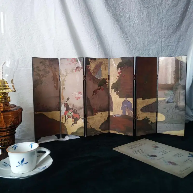 

1 шт. изысканный Настольный креативный декоративный орнамент в китайском стиле ретро в форме экрана, характерный лак для дома, поделки