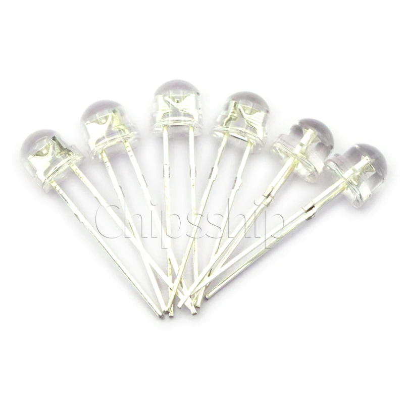 

5MM White Light Straw Hat White LED Lamp Astigmic Light Emitting Diode 3.2-3.4V (20 PCS)