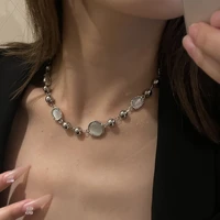 luxury party metal beads chain necklace for women 2022 new trend chokers jewelry