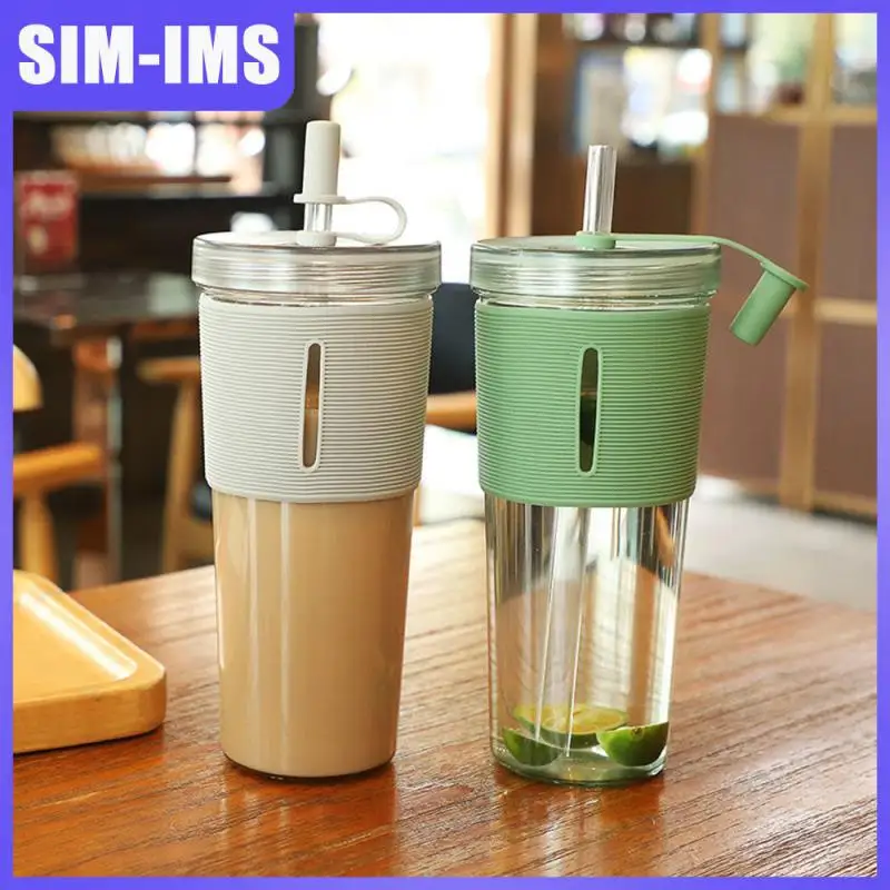 

Reusable Coffee Cup Transparent Travel Juice Mug With Lid And Straw Tea Cup Drinking Tools Portable Water Cup Water Bottle