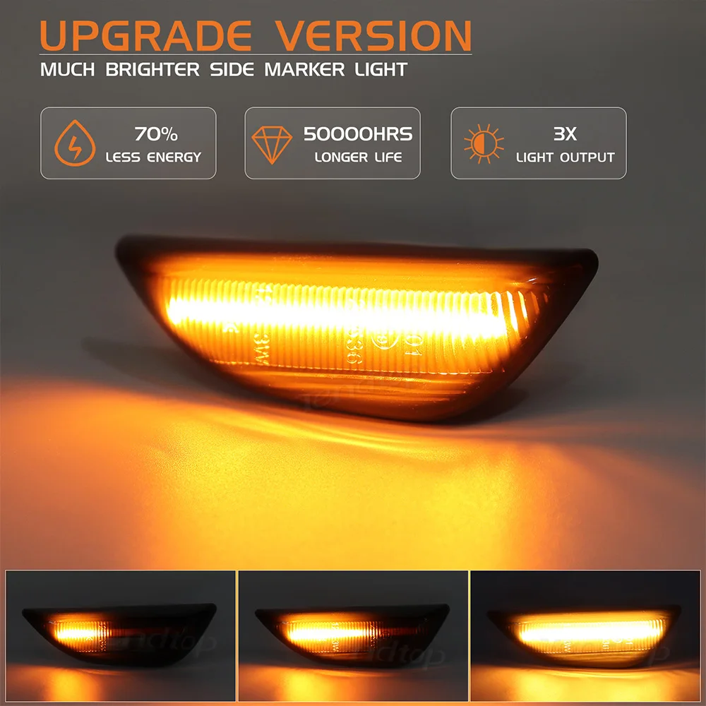 Последовательный мигающий светодиодный указатель поворота боковой габаритный